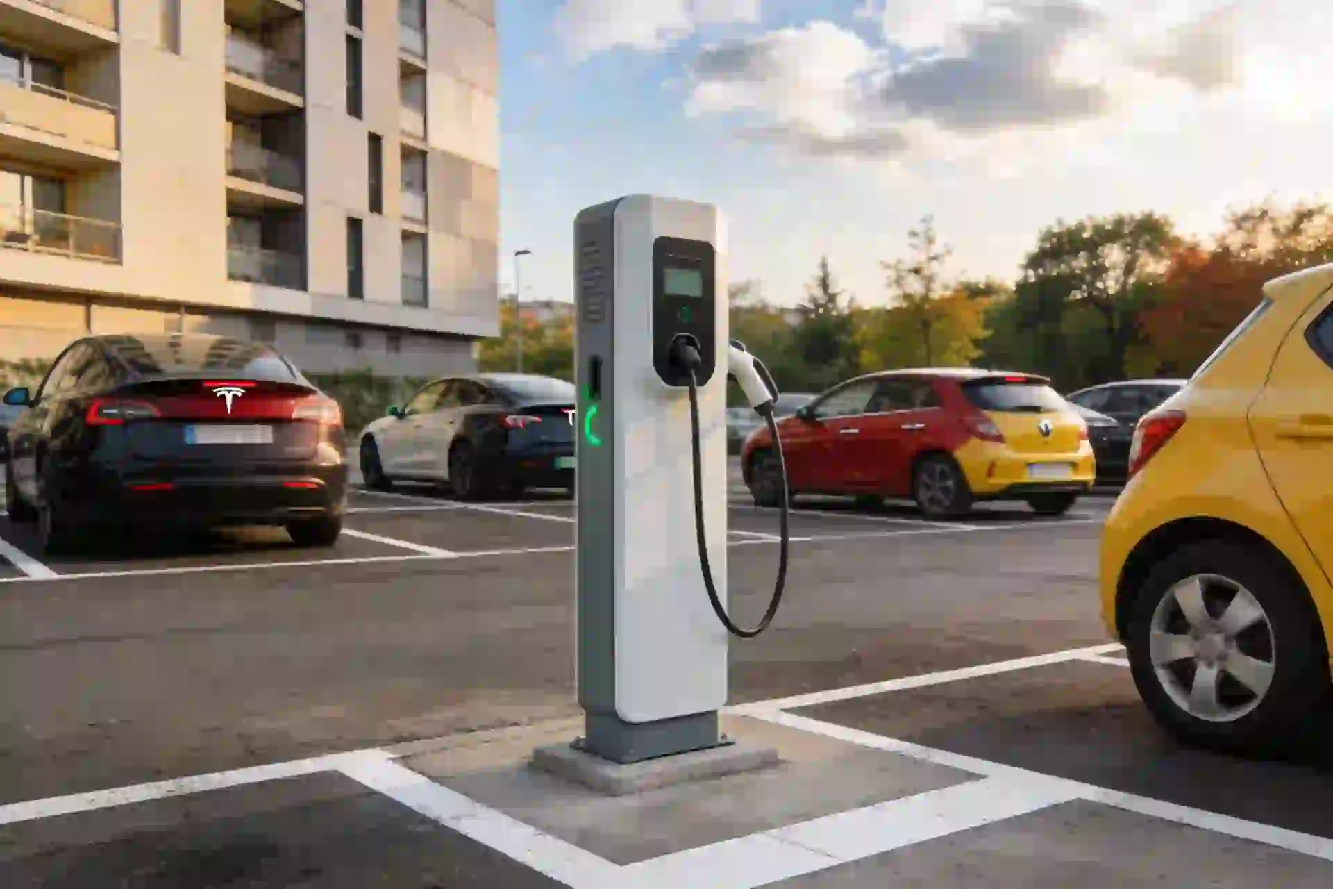 Installation borne de recharge à Gorron